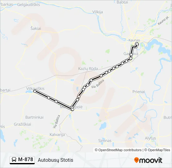 M-878 Bus Line Map