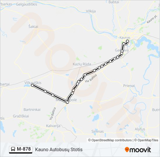 M-878 Bus Line Map