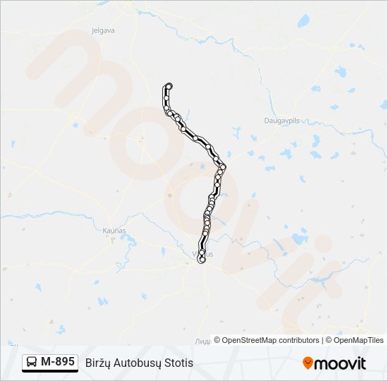 M-895 Bus Line Map