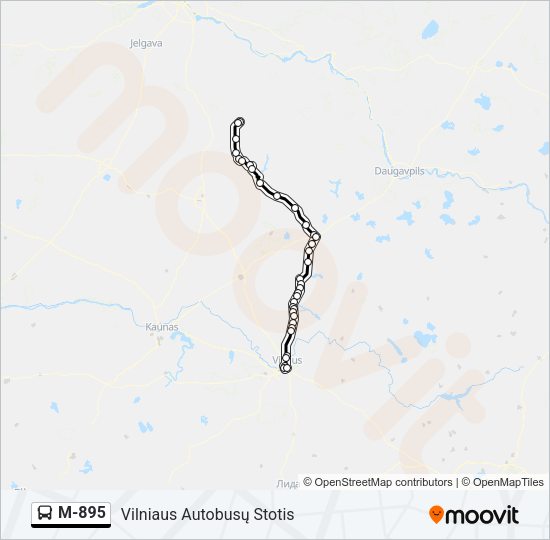 M-895 Bus Line Map