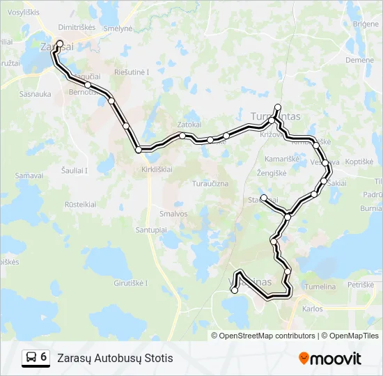 6 Bus Line Map
