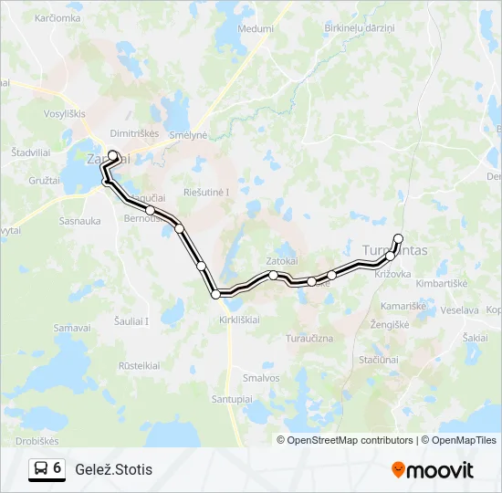 6 Bus Line Map