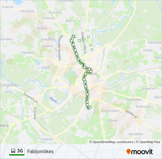 3G  kelionės žemėlapis