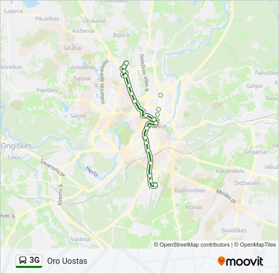 3G  kelionės žemėlapis