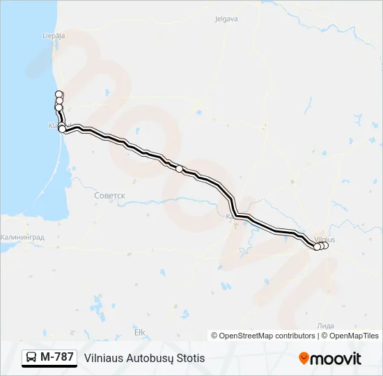 M-787 Bus Line Map
