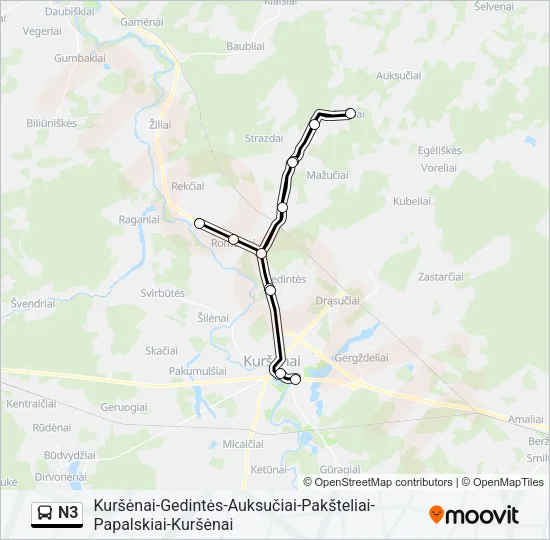 N3 Bus Line Map