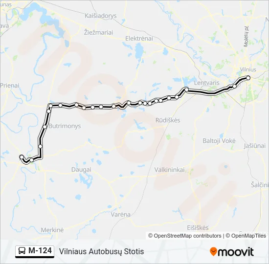 M-124 Bus Line Map