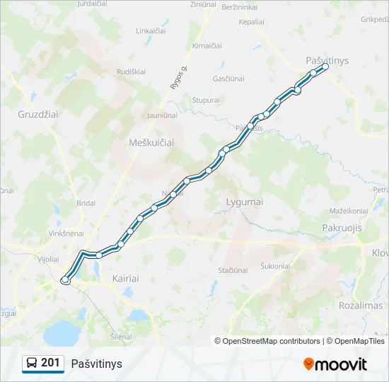 201 Bus Line Map