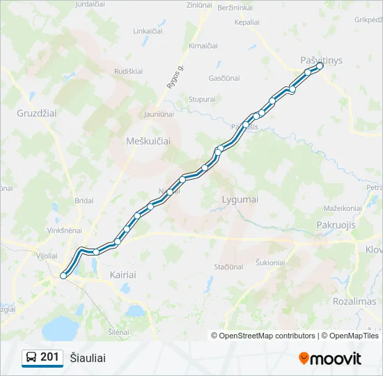 201 Bus Line Map
