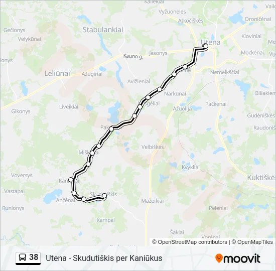 38 Bus Line Map