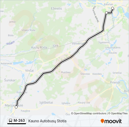 M-263 Bus Line Map