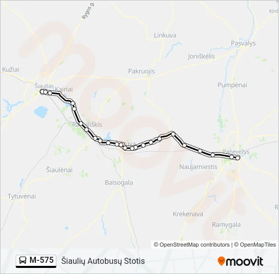 M-575 Bus Line Map