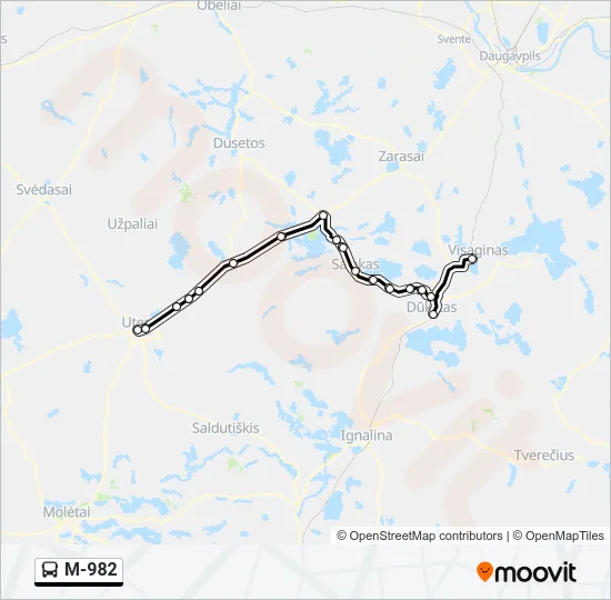 M-982 Bus Line Map