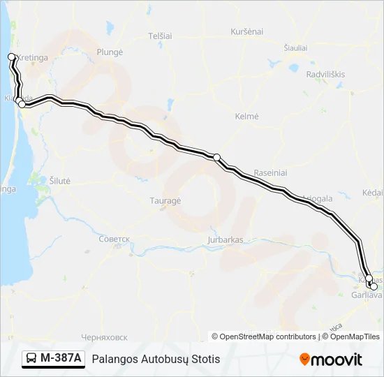 M-387A Bus Line Map