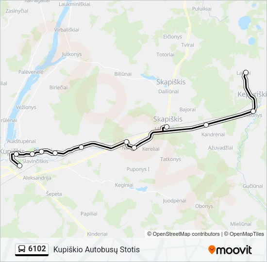 6102 Bus Line Map