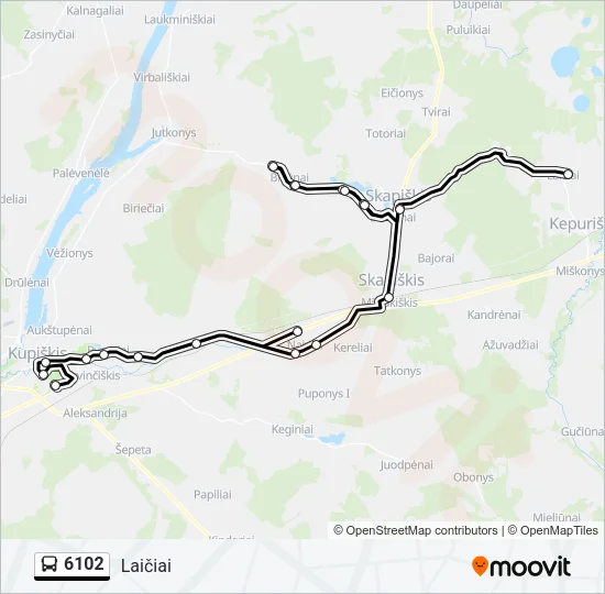 6102 Bus Line Map