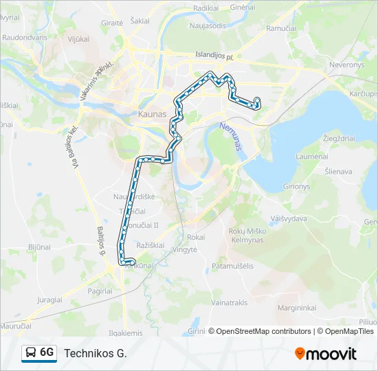 Автобус 6G: карта маршрута