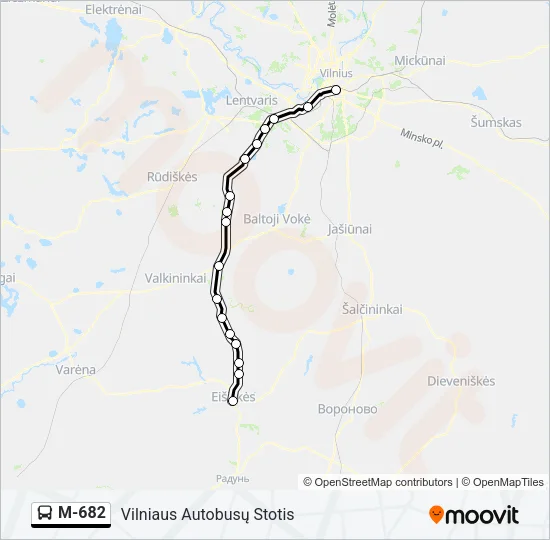 M-682 Bus Line Map
