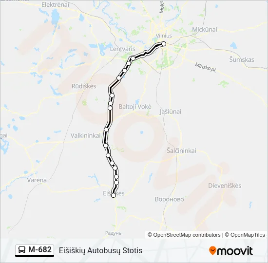 M-682 Bus Line Map