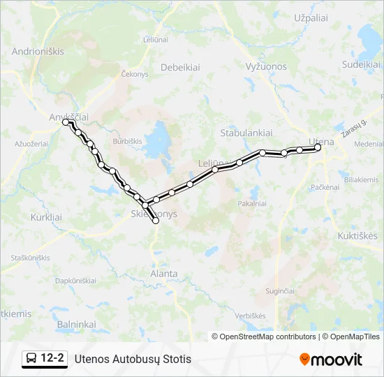 Автобус 12-2: карта маршрута