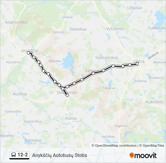 Автобус 12-2: карта маршрута