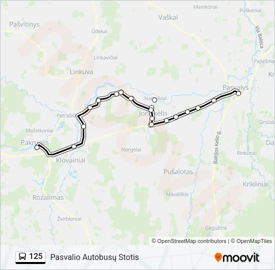 125 Bus Line Map