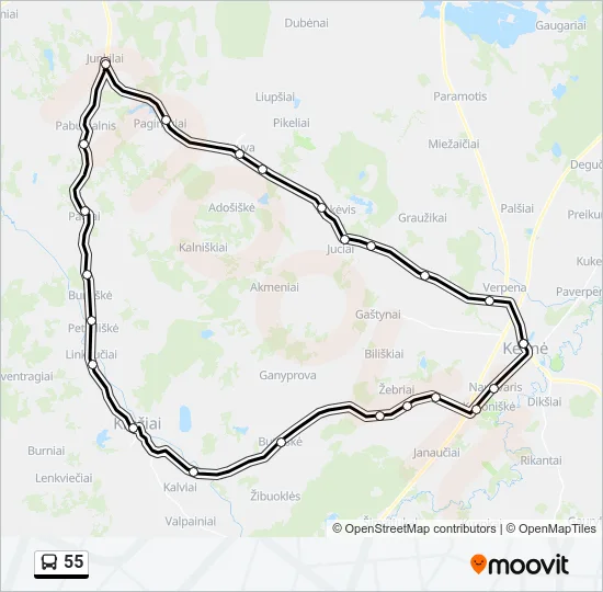 55 Bus Line Map