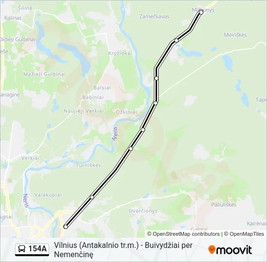 154A Bus Line Map