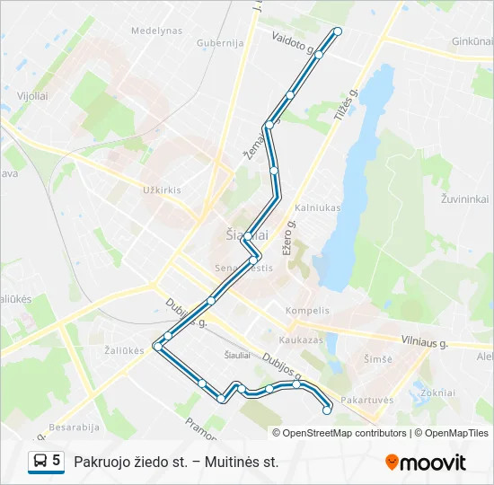 Автобус 5: карта маршрута