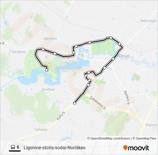 Автобус 6: карта маршрута