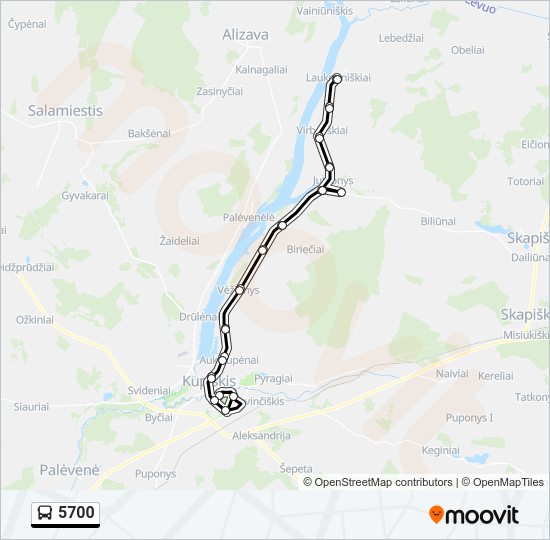 5700  kelionės žemėlapis