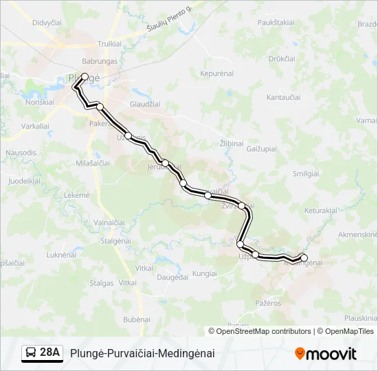 28A Bus Line Map