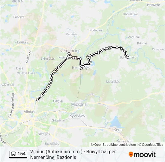 154 Bus Line Map