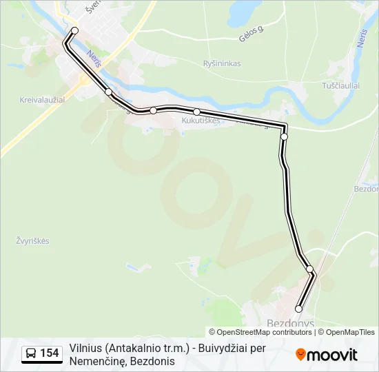 154 Bus Line Map