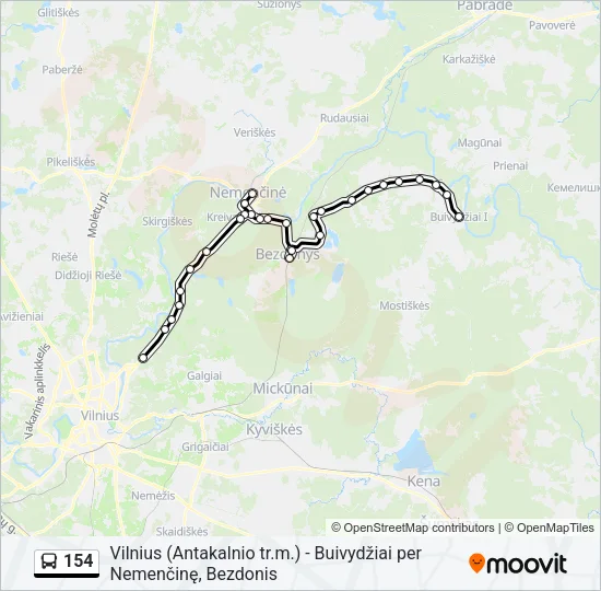 154 Bus Line Map