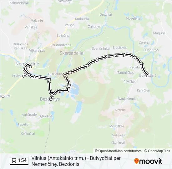 154 Bus Line Map