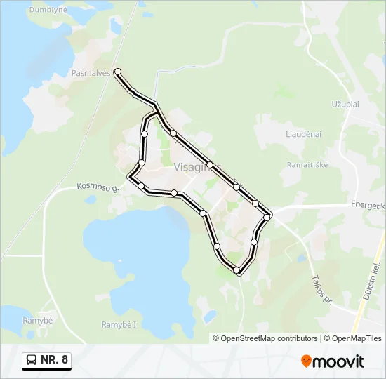 NR. 8 Bus Line Map