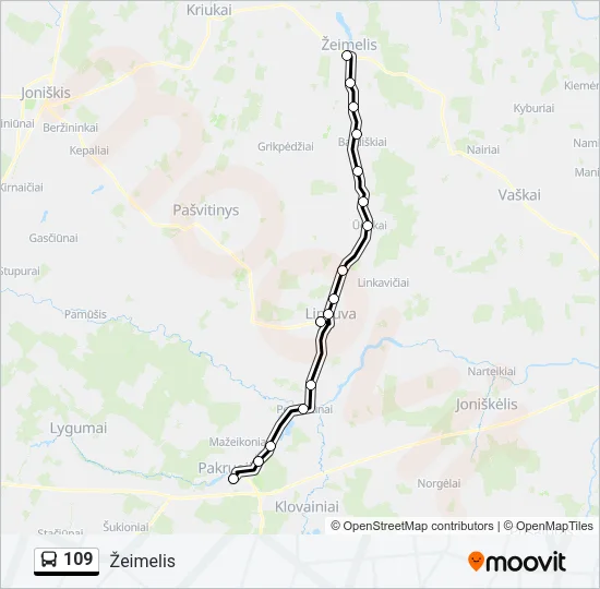 109 Bus Line Map