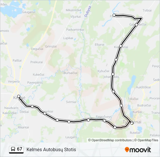 67 Bus Line Map