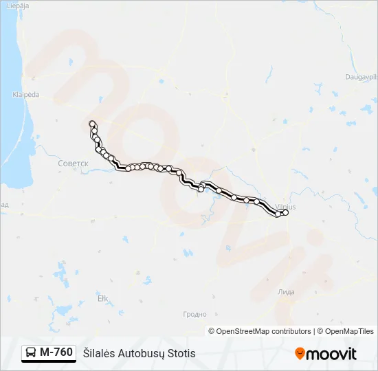 M-760 Bus Line Map