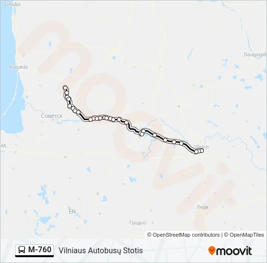 M-760 Bus Line Map