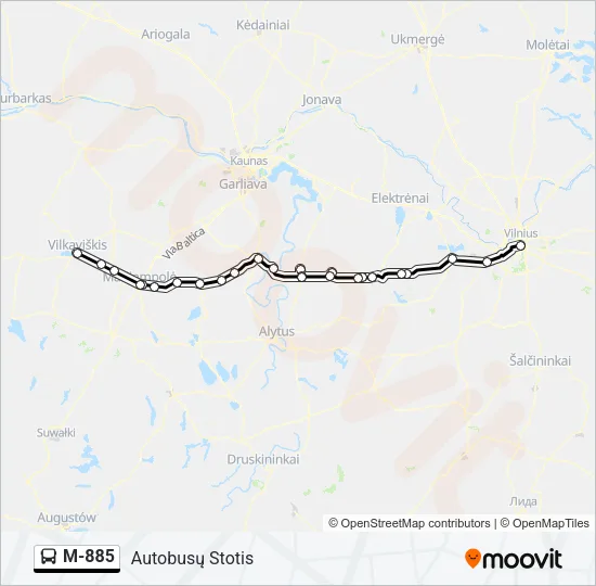 M-885 Bus Line Map