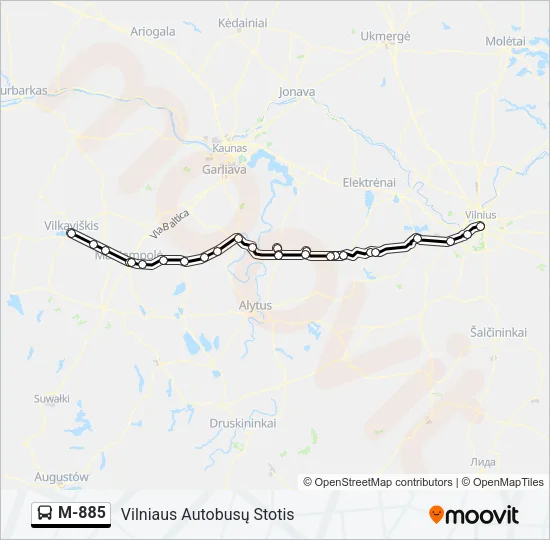 M-885 Bus Line Map