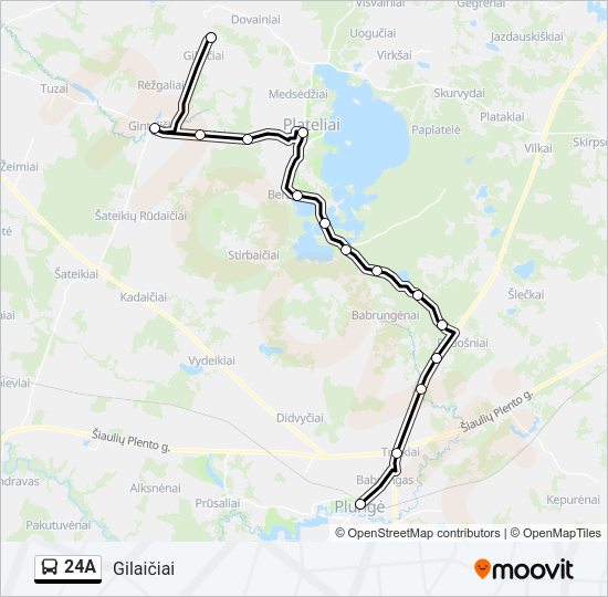 Автобус 24A: карта маршрута