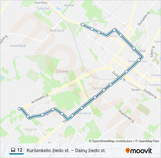 Автобус 12: карта маршрута