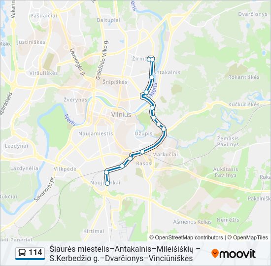 114  kelionės žemėlapis