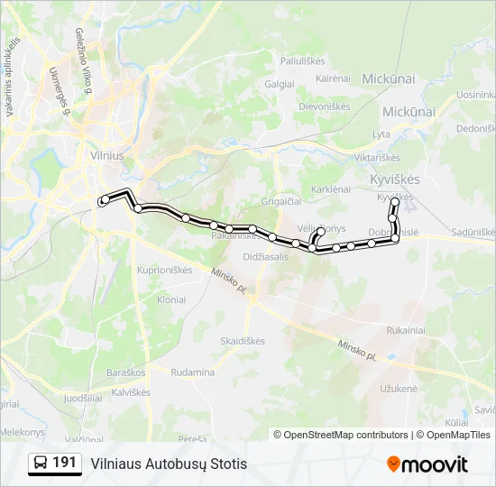 191 Bus Line Map