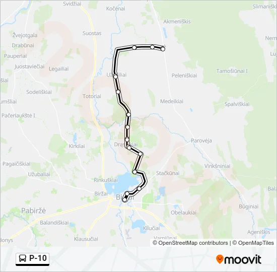 P-10 Bus Line Map