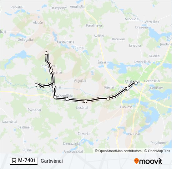 Автобус M-7401: карта маршрута