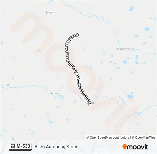 M-533 Bus Line Map